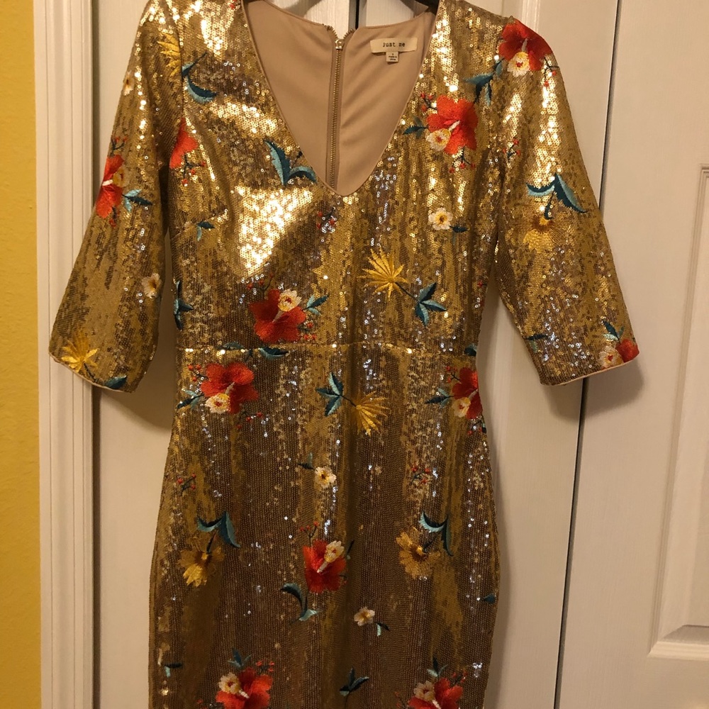 Gold party dress